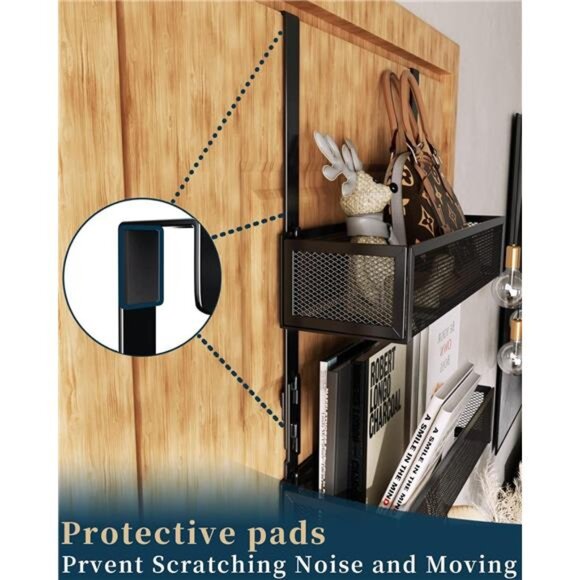 Over The Door Hooks Organizer - Extra Long Door Hanger with 9 Coat Hooks - Picture 3 of 7